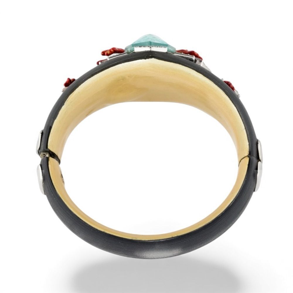 Alexis Bittar Coral Deco Hinged Bracelet - Picture 8 of 10